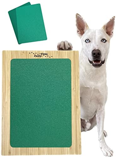 ZENLY PAWS Dog Scratch Board for Nails, Double Sided, File Paper Coarse and Fine Grit, Any Size Dog, Dog Nail File Board 16 x 12, Calming NailCare, Scratch Square for Dogs, Dog Scratch Pad For Nails