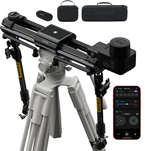 Zeapon Micro 3 E500 Doppelter motorisierter Kamera-Schieberegler, 42''/107cm Verfahrweg, DSLR-Schieberegler mit Tragetasche, Motor-Schnellschaltung, 10-26Lbs Nutzlast