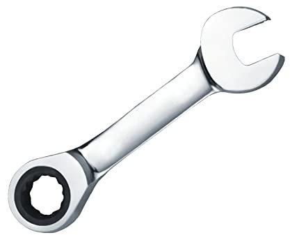 Leliafleury Stubby Ratchet Spanner 10mm, Short Combination Ratcheting Wrench, Mini Open End Spanner, Small Metric Home Tools for Repair Bicycle