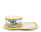 CEAR Céramique - Tasse de petit-déjeuner type Jumbo - Bol en céramique avec plateau porte-biscuit/brioche - Céramique sicilienne de Caltagirone décorée à la main