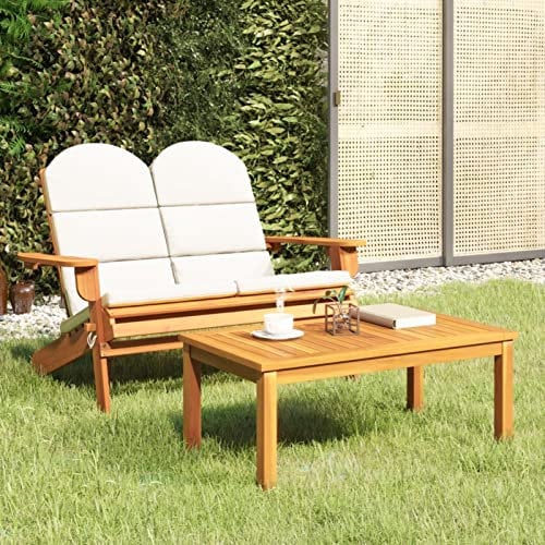 Yolola Adirondack Stuhl Holz 2-TLG relaxsessel deckchair balkonstuhl klappbar klappstuhl Holz Garden Chair schaukelstuhl Garten-mit Tisch