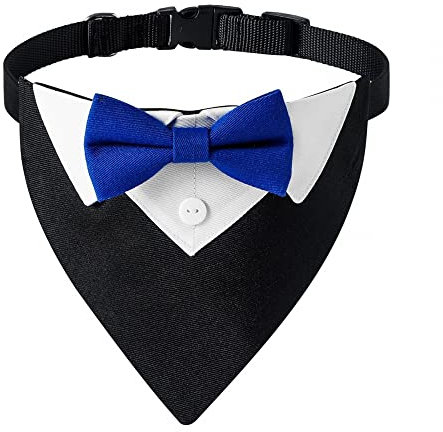 Hunde-Smoking-Fliege, formelles Hund Smoking Bandana Halsband, verstellbares Hunde Smokinghalstuch mit Fliege f?r Hunde und Katzen