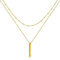 Jenosy Kette Layered Damen Kette Säulen Gold Personalisierte Säulenkette Damen Zarte Halskette mit Bar Anhänger Damen Hypoallergene 18K Vergoldete Kette Damen Modeschmuck für Frauen und Mädchen
