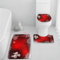 ArtSocket Weihnachts-Badezimmerteppiche und -matten, 3-teilig, Weihnachtsmotiv, roter Baum, Schneeflocken, Badezimmerteppiche, rutschfest, saugfähig, Mikrofaser, Memory-Schaum, maschinenwaschbar,