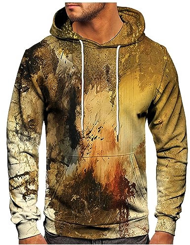 T-Shirts Für Herren Herren Hoodie Fleecejacke Herren Longsleeve Herren Tshirt Herren T-Shirts Für Herren Pullover & Strickjacken Für Herren Tshirt Herren Oversize Herren Hemd Langarm(3-Multicolor,M)