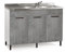 Mueble bajo Fregadero con 3 Puertas y Fregadero Incluido Color Cemento 120 cm