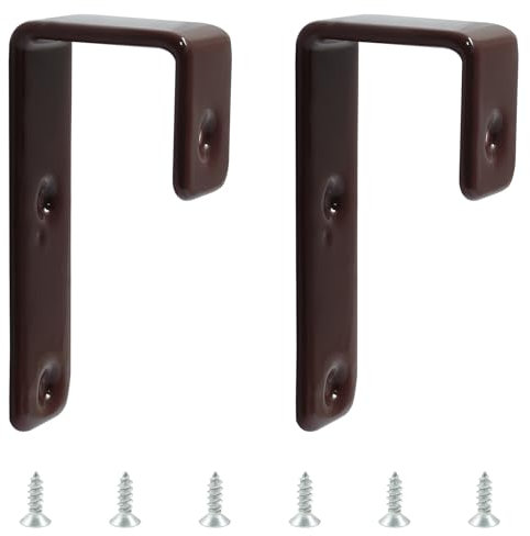 Auvotuis 2 x braune Etagenbett-Leiter-Haken, Halterungen innen, 2,5 cm, Kinder-Etagenbett, Ersatzteile, PVC, Eisen, abgewinkelte Haken, Leiter für Hochbett