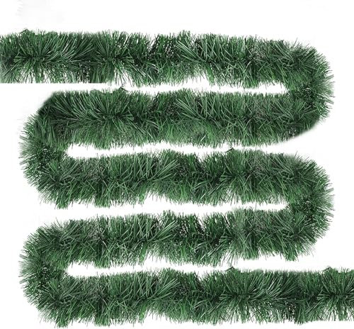 Meisterhome® Premium Qualität Künstliche Weihnachtsgirlande Tannengirlande Grün 5/10m Lange, Tannengirlande Tannenzweiggirlande Weihnachtsdeko Weihnachten - Außen & Innen (5m)