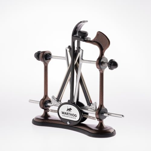 Warthog Sharpeners V-Sharp A4 Messerschärfer Bronze, mit 4 verschiedenen Schleifwinkel – Messerschleifer für alle Messer, wie Jagdmesser, Küchenmesser, Schnitzmesser, Fleischermesser, uvm.