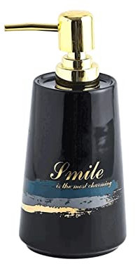 seifenspender für küchenspüle, Keramik-Handseifenspender-Flasche, Badezimmer-Shampoo-Duschgel-Flasche, Lotion-Spender-Flasche mit Pumpe for Seifenspender in der Hotelküche, 430 ml (Color : Black, SI
