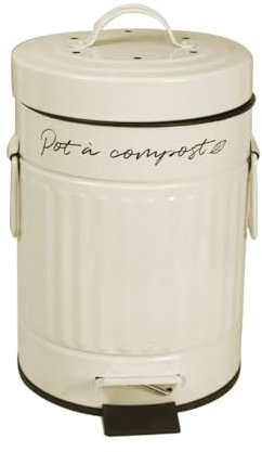 Artime - Pot à Compost 3 Litres, Poubelle à Compost avec Couvercle, Composteur Cuisine pour Déchets Organiques, Filtre à Charbon, Forme Arrondie, Bac Réutilisable, Collection BOBYO