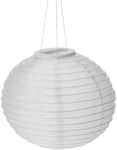 Solar Lampion weiß - Regenfeste Solarlampe - Hochzeit Fest & Gartenbeleuchtung - Laterne LED (Ø ca. 28 cm)