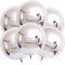 Luftballons Silber, 6 Stück Silber Glänzende Folienballons, 22 Zoll 4D Metallic Silber Folienballon, Folienballon Runden, für Babyparty Hochzeit Party Dekoration Karnevals