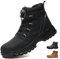 COOU Scarpe Antinfortunistiche Uomo Donna Impermeabile Leggere Scarpe da Lavoro con Punta in Acciaio Antiscivolo Scarpe Sicurezza Nero 39