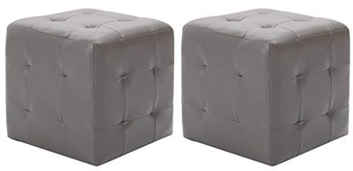 Wenjingqi-278381 Sitzsack, 2 Stück, Kunstleder, Grau, 30 x 30 x 30 cm
