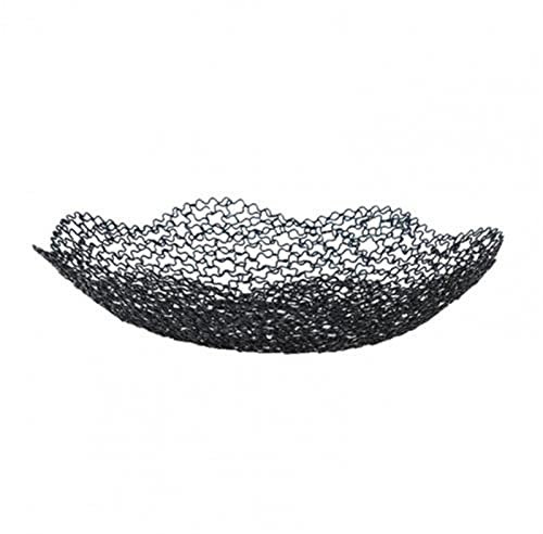 OQHAIR Plateau à Fruits Assiette de Fruits à Ventilation Creuse en Assiette de Fruits en Fer (Couleur : Schwarz)