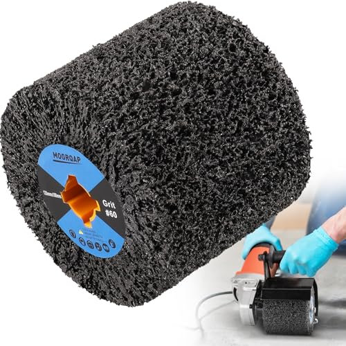 Spazzola a rullo 120 x 100 x 19 mm grana 60, spazzola per levigare, rulli per smerigliatrici angolari per lucidare superfici in legno metallo