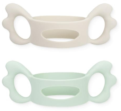 NJCXOLA 2 Babyflaschengriff aus Silikon,Breitkalibriger quadratischer Flaschengriff Silikonhohlgriff mit Engelsgriff Flaschenzubehör(4.5 * 13cm)