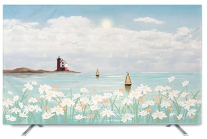 Yoeoefuo TV Protective Case 32 - 85 Inch Multiple Sizes TV Protective Case Dustproof TV Cover Decorative Universal Screen Protector Monitor Cover Easy to Install (Style 4.32 Inches)