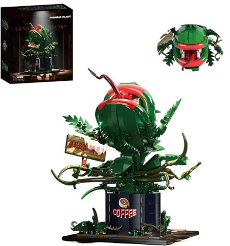 Unativer Audrey II Piranha Bausteinsets, 838 Teile Little Shop of Horrors Blumen Kannibale mit zu öffnendem Mund Bausteine, Pflanze Bausteinspielzeug, Kreative Geschenke für Kinder und Erwachsene