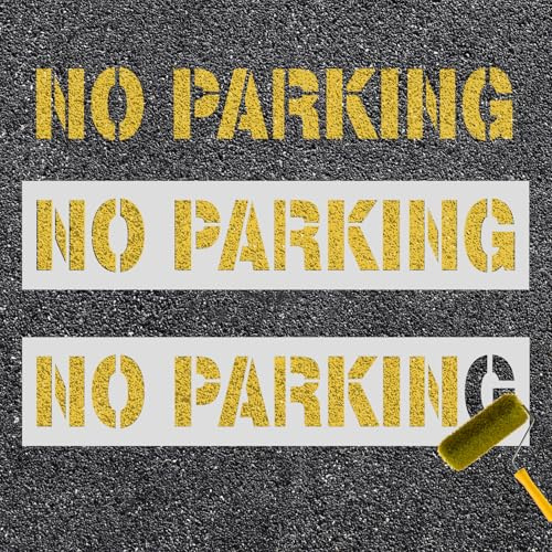 2pcs Silicone Parking Stencil, 4 Inch Letter Stencil Flexible Parking Lot Template for Traffic Curb Spray Paint Marking
