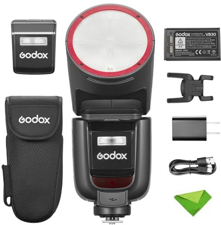 Godox V1 V1Pro S U Flash pour appareil photo Sony TTL Speedlight, 1/8000 HSS 500 flashs pleine puissance, temps de recyclage de 1,3 s, sans fil 2,4 G avec flash externe SU-1 pour appareils photo Sony
