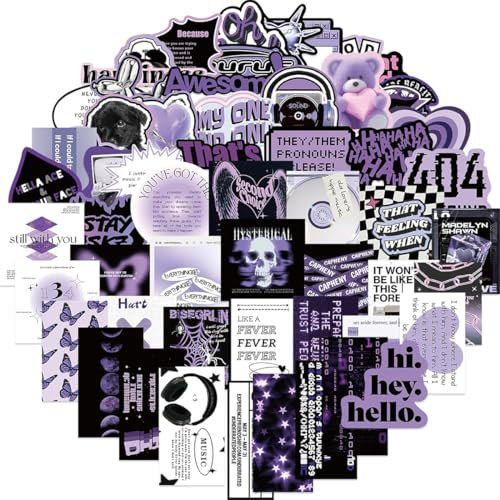 Trend Aufkleber Decals, 60 Stück Merchandise Aufkleber, DIY Party Supplies Patches Decal, Laptop Vinyl Aufkleber für Wasserflasche, Trinkflasche, Snowboard