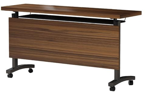 WJFTODAY Konferenztisch, klappbare Besprechungstische, Konferenzraumtisch, mobiler Klappseststellbaren Rollen, zusammenklappbarer Gaming-Laptop-Home-Office-Schreibtisch für kleine Räume (120 x 40 cm)
