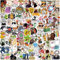 100Pcs Funny Meme Stickers, Fashion Decals Graffiti Colorful Waterproof Vinyl Stickers for Laptop Skateboard, Teens and Adults