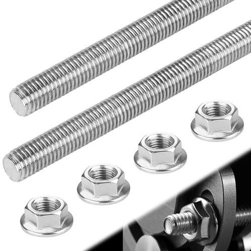 Gewindestangen M16 X 30cm Gewindestange Edelstahl 2er Volle Gewindestab mit 4 Flanschmuttern für Die Maschinen und Möbelherstellung (M16x30CM)