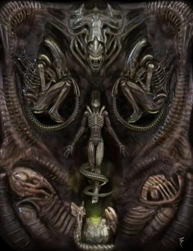 ZYHDK Unregelmäßiges Kunst Puzzle ,1000 Stück ,H.R.Giger Painting Posters ,Spiele Zur Stressreduzierung Für Die Ganze Familie,Puzzle-Herausforderungs Spiel Für Erwachsene,Zw14Yt
