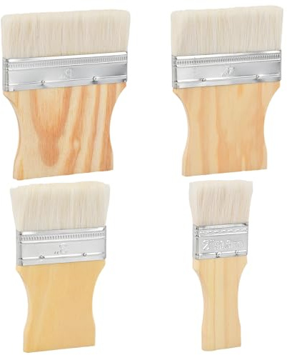 4er Set Flachpinsel für Acrylmalerei – Breite Pinsel 4.5/7.4/9.6/11.5 cm – Künstlerpinsel für Acrylfarben, Öl und Aquarell – Wiederverwendbares Pinselset für Leinwand und Malgrund