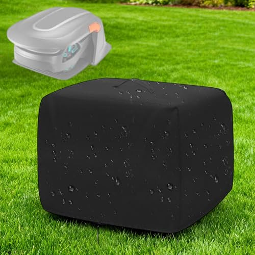 Mähroboter-Abdeckung, 78 x 56 x 36 cm, 210D wasserdichte Mähroboter-Schutzhülle mit winddichtem Kordelzug, Anti-UV- und staubdicht