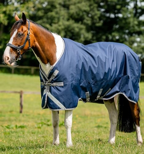 Horseware Amigo 1200D Original Turnout Lite 0g Decke wasserdicht Navy/Titanium Grey & Silver :