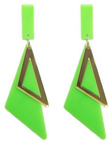 Neon Ohrringe 80er 90er 1 Paar Neon Earrings Damen Bunte Acryl Ohrringe Retro Hängend Earrings für Karneval Kostüm Zubehör, Vintage Accessoires, Mottoparty