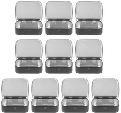 SOESFOUFU Tragbare Kleine Rechteckige Blechdose aus Mattem Eisen mit Klappdeckel Aufbewahrungsbox für Süßigkeiten Schmuck und Kleine Gegenstände Organizer für USB Sticks