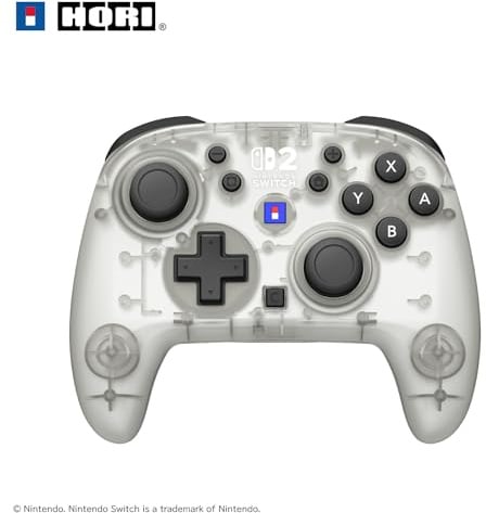 HORI - Wireless HORIPAD Turbo per Nintendo Switch 2 (Bianco Ghiaccio). Compatibile con Nintendo Switch e modelli OLED e Lite - Licenza Ufficiale Nintendo