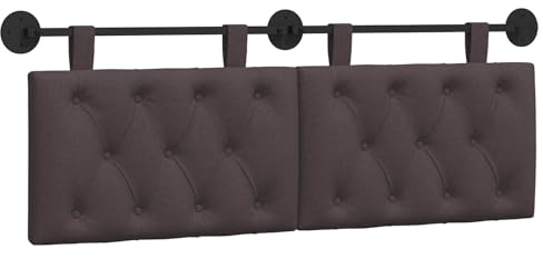 vidaXL Hängendes Kopfteil Dunkelbraun Stoff, Moderner rechteckiger Wandkopfteilen, gehängtes gepolstertes Design, gemütliche Rückenlehne für Schlichte Schlafzimmerdekoration