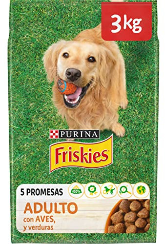 Purina Friskies Pienso para Perro Adulto con Aves y Verduras, 4 bolsas de 3kg
