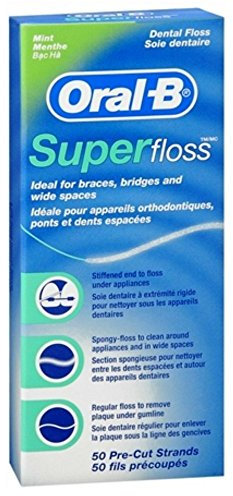 Oral-B Super Floss – 50 vorgeschnittene Strähnen x 6