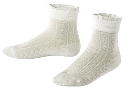 FALKE Unisex Kinder Romantic Net Socken atmungsaktive biologische nachhaltige Baumwolle hautfreundlich verstärkt dünn festlich fein elegant mit Rüsche am Bündchen ideal zur Kommunion 1 Paar | mit verstärkten Belastungszonen