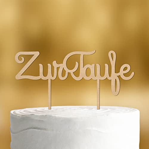 Cake Topper zur Taufe Schreibschrift [Handschrift] für die Tauftorte - Holz - Tortendeko Taufe Mädchen, Cake Topper Mädchen, Tortendeko Junge, Tortendeko Jungen, Torten Topper, Tortenaufleger