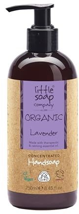 Little Soap Company Organic English Lavender Liquid Hand Soap 250ml | Concentrated hand wash with pure lavender essential oil; natural, vegan, cruelty-free and SLS-free.