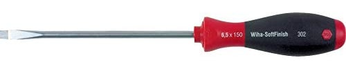 Wiha 302 workshop slotted screwdriver, blade width: 5.5 mm, blade length: 125 mm, DIN ISO 2380