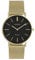 Oozoo Vintage Damenuhr mit massivem grobmaschigem Edelstahl Milanaise Metallband 36 MM Goldfarben/Schwarz C9914