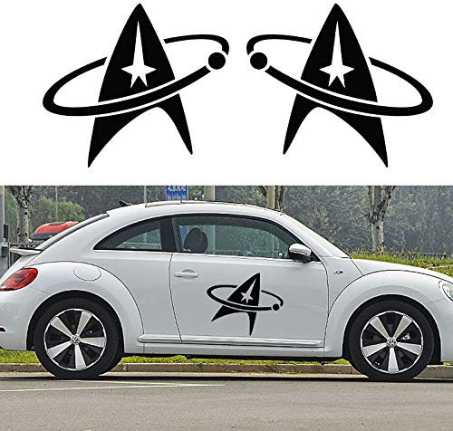 2 teile/satz Abnehmbare Star Trek Logo Auto Aufkleber Autos Seite Lkw Auto SUV Tür Vinyl Aufkleber Wandaufkleber Wohnkultur Glasfliese 47x42 cm