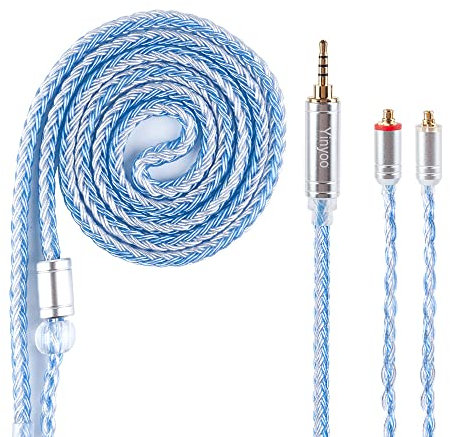 16 Core 2.5mm MMCX Balanced Cable Upgrade Silver Plated MMCX Cable, MMCX Detachable Earphone Cable for Shure 315 425 TRI I3 Tin Audio T3(2.5MM Plug, MMCX)