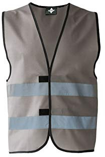 KORNTEX Warnweste mit Klettverschluss Dortmund - Sicherheitsweste Pannenweste – EN 17353 zertifiziert, 360° Reflexstreifen, 3XL, grau, stark reflektierend für beste Sichtbarkeit, Unisex