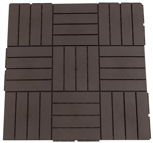 Outsunny Baldosas Cuadradas para Suelos Antideslizantes Exteriores Interiores Paquete de 9 Piezas 0.81 m² 30x30 cm Marrón