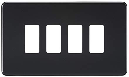 Screwless 4G grid faceplate - matt black